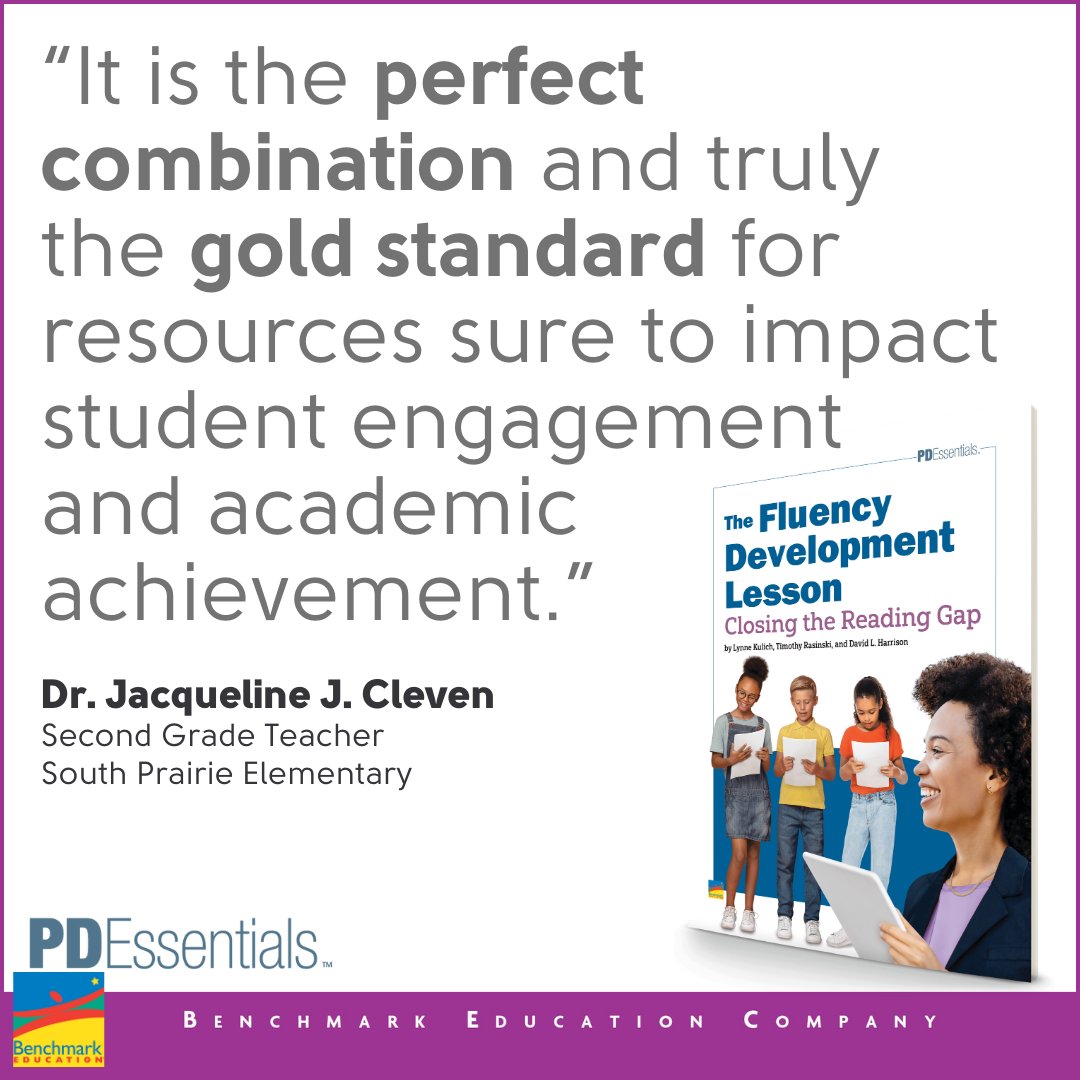 BenchmarkEdu's tweet photo. Read what Dr. Jacqueline J. Cleven, second grade teacher at South Prairie Elementary, writes about 'The Fluency Development Lesson: Closing the Reading Gap'!

Out Now→ https://t.co/1xkU35H13R

@DavidLHarrison1 @TimRasinski1 https://t.co/Fcqr4chkJs