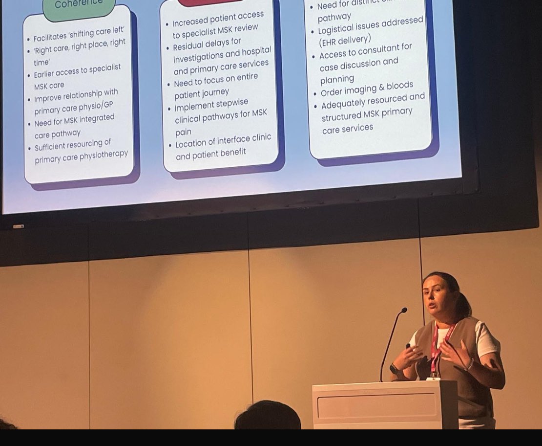 Congratulations to <a href="/FCPhysio23/">Fiona Callan</a> presenting at IFOMPT2024 today on barriers and facilitators of early referral to specialist musculoskeletal physiotherapists: <a href="/_ISCP_/">ISCP</a>  <a href="/ISCP_CPMT/">ISCP_CPMT</a>