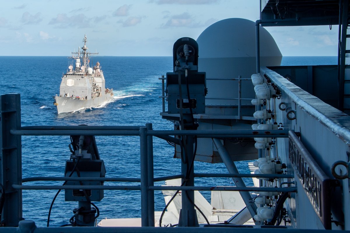 USNavy's tweet photo. #ForwardFridays ⏩
From flight-ops to fueling-at-sea, Sailors aboard @Gipper_76 are forward deployed in the Indo-Pacific, providing a combat-ready force that protects and defends the U.S. and supports alliances, partnerships, and collective maritime interests. https://t.co/hpF42frox1