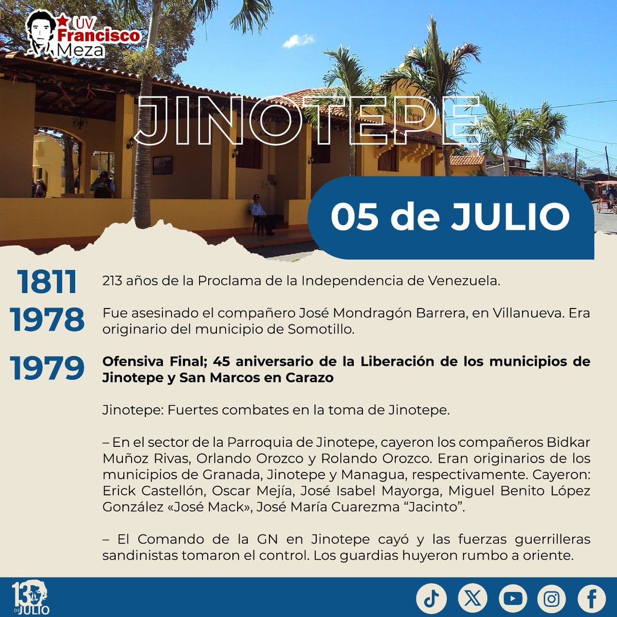 Efemérides de la Revolución Popular Sandinista
🔴⚫🇳🇮
#SomosUNAN
#4519LaPatriaLaRevolución
#4519SiempreMásAllá
#ManaguaSandinista