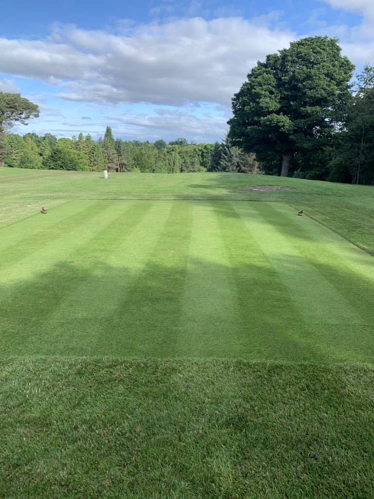 New putting green is now in play. On the course: routine cutting, spraying fairways/semi rough and approaches with PGR, iron, urea and wetting agent, bunker maintenance and beginning the install of chipping mats. New brushes from <a href="/sportsmetals/">Sports Metals ltd - Inc</a> on tees mowers doing a great job 👌🏻