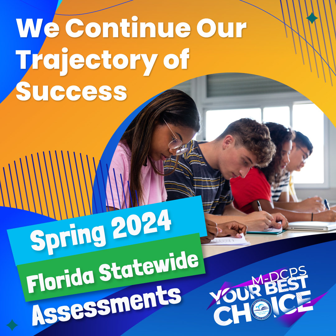 Jose L. Dotres, Ed.D. (@suptdotres) on Twitter photo Students scoring at or above grade level: Compared to the state our students outperformed the state in 100% of the tested areas in Reading, Math, Algebra, Geometry, Biology, Civics, and History. Matched the state in 5th grade Science. 20 out of 21 tested areas! โฆ
<a href="/MDCPS/">Miami-Dade Schools</a>
โฉ Students scoring at or above grade level: Compared to the state our students outperformed the state in 100% of the tested areas in Reading, Math, Algebra, Geometry, Biology, Civics, and History. Matched the state in 5th grade Science. 20 out of 21 tested areas! โฆ
<a href="/MDCPS/">Miami-Dade Schools</a>
โฉ