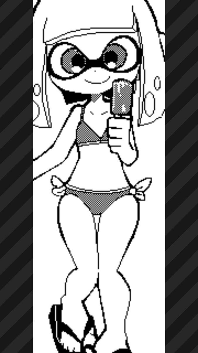 まさか水着イカちゃんが私の描いた広場絵いいね数歴代一位になるとは