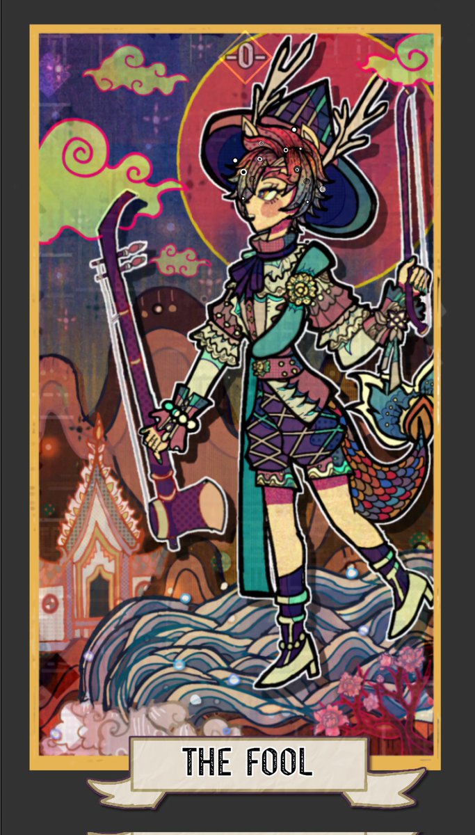 Lotustravia7890's tweet photo. Tarot card
"The fool" 

My colleague project design 
 In my style 

Character inspired from himamapan story .

#art #artwork #illustration #illustrationart #design #characterart #characterdesign #paniting #drawings #digitalart 
#ibisPaintX  #card #tarot https://t.co/70IJcNMiH4