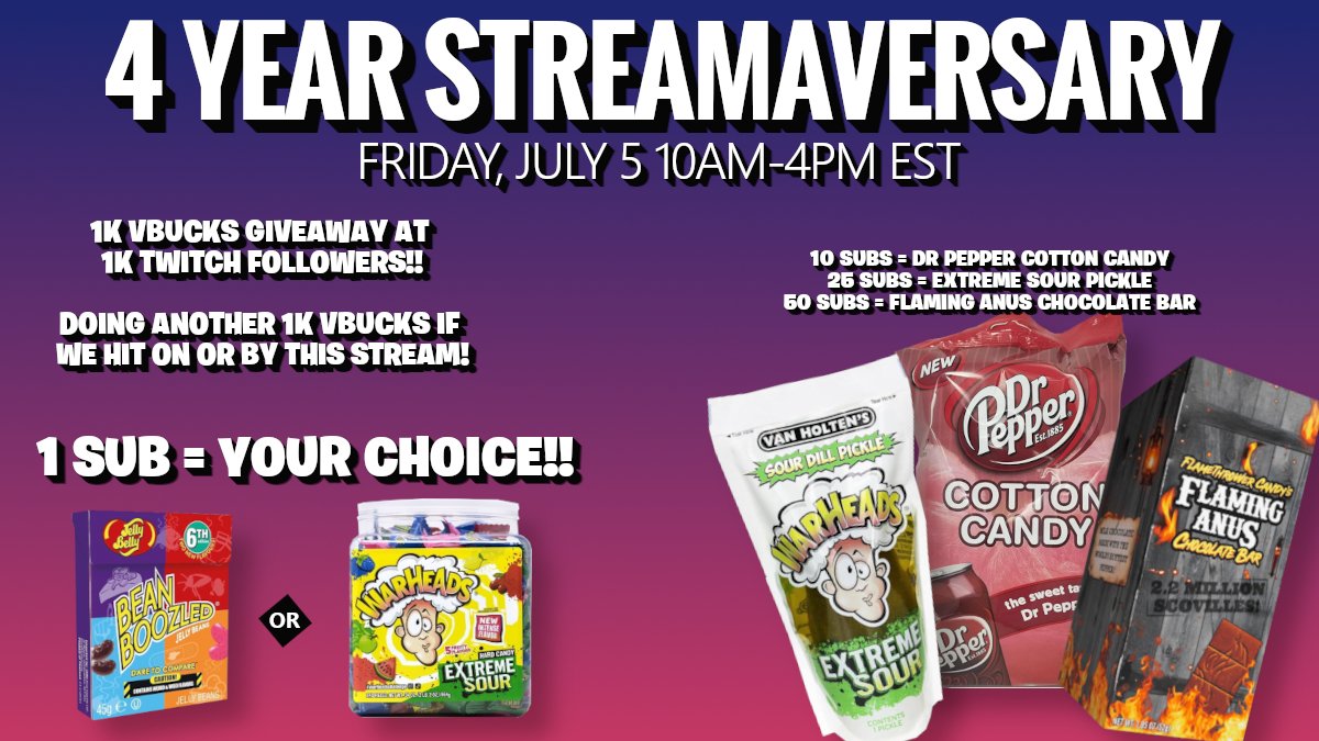 Happy Friday!! It's time!! STREAM-A-VERSARY!

twitch.tv/freaky_kreaky