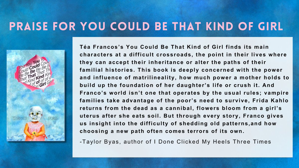You Could Be That Kind of Girl is coming to a bookshelf near you soon, &amp; I'm feeling rlly grateful to have had some truly wonderful writers take a first look at it! Check out these kind words and sneak peek at what the collection's about from the phenomenal <a href="/TaylorByas3/">Dr. Taylor Byas, Ph.D.</a> ✨
