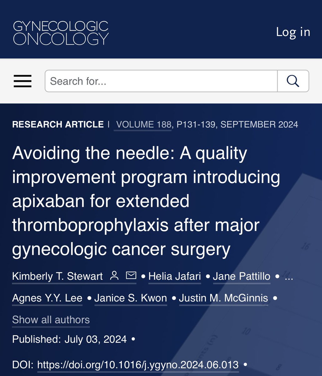 DrJMcGinnis's tweet photo. Apixaban for post operative VTE prophylaxis after gyn cancer surgery is vastly preferred by patients compared to LMWH and is associated with improved confidence of administration, less pain and bruising, and is less financially toxic.

https://t.co/UCAumNKya1 https://t.co/WJgsVlEAVO