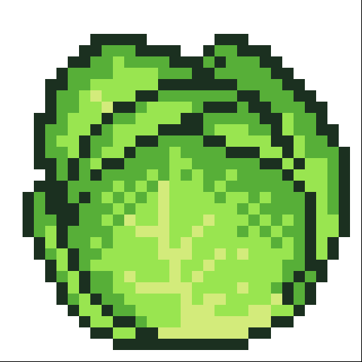 ドット絵 キャベツ
キャンバス:32px四方 