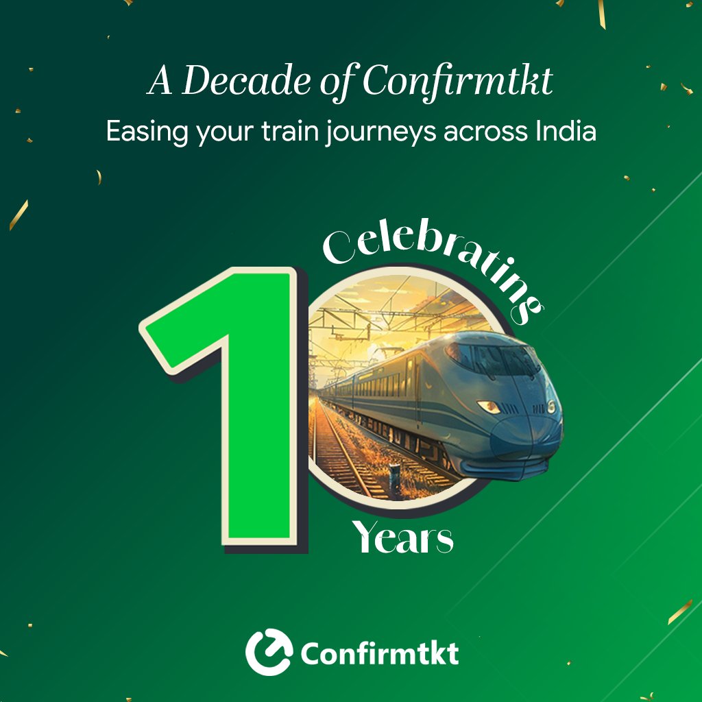 ConfirmTKT's tweet photo. For the adventurous traveller in everyone! This decade was just the beginning 💚
.
.
#DecadeofConfirmtkt #trainapp #10yearanniversary #travelmoments #traveller #indiantrains #indianrailways https://t.co/uqoxScCrEP
