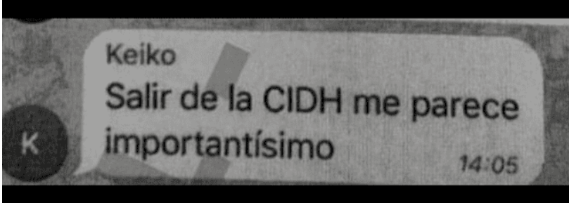 "Salir de la CIDH me parece importantísimo" 👇

(Keiko Fujimori en chat "La Botica").