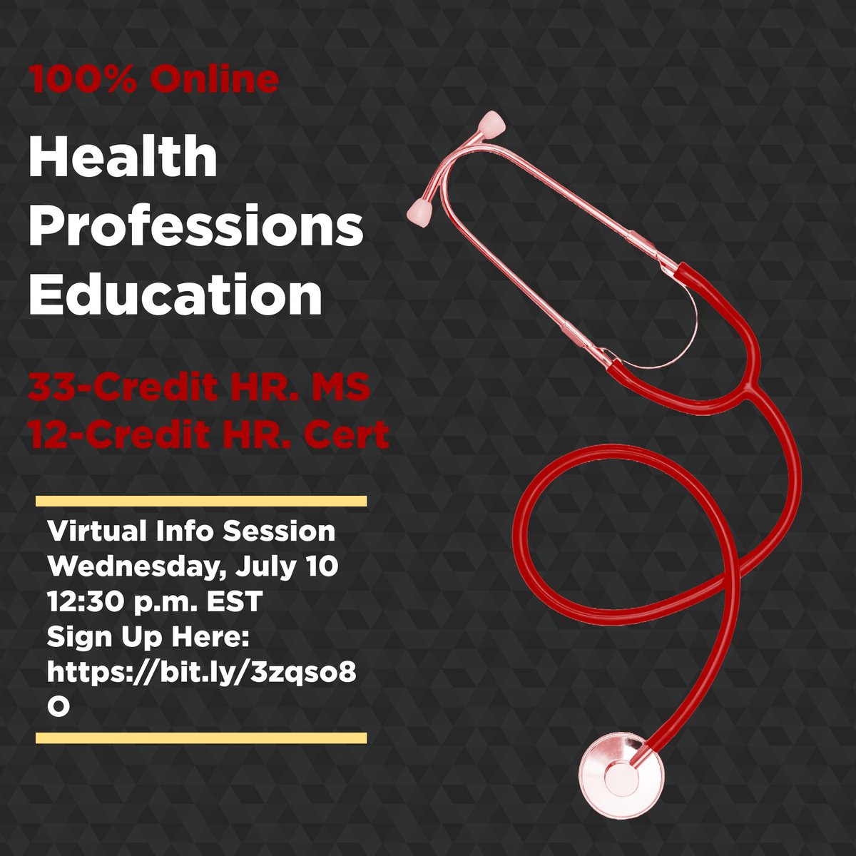 HSCFacDev's tweet image. Don't miss out on this chance to learn more about our Health Professions Education Program. Our program director will be going over the program and you will have a chance to ask us any questions! 
Sign Up Here: bit.ly/3zqso8O
#hpe #onlineprogram #uofl #teaching #learning