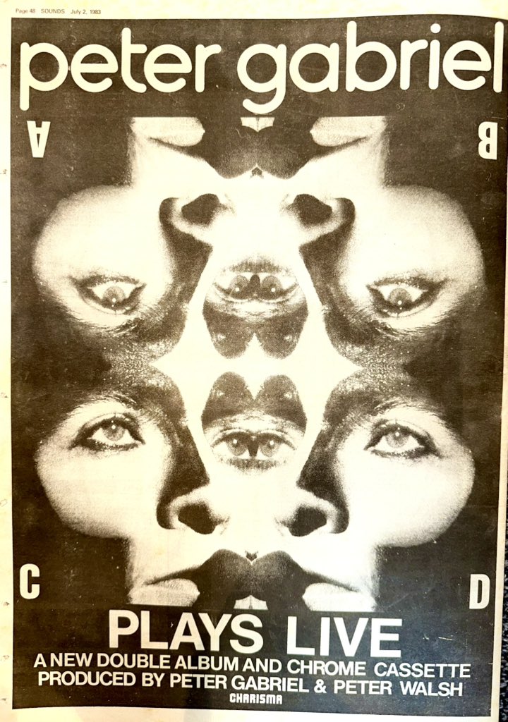 ZoundsAbound's tweet photo. Full page ads this week for ‘Bite’, the new LP from @AlteredImages5 & for the new self titled LP by #ILevel
A big ad too for the new double live album, ‘Plays Live’ by @itspetergabriel
@claregrogan2
Sounds Jul 2nd 1983 https://t.co/3QokUEOpUw
