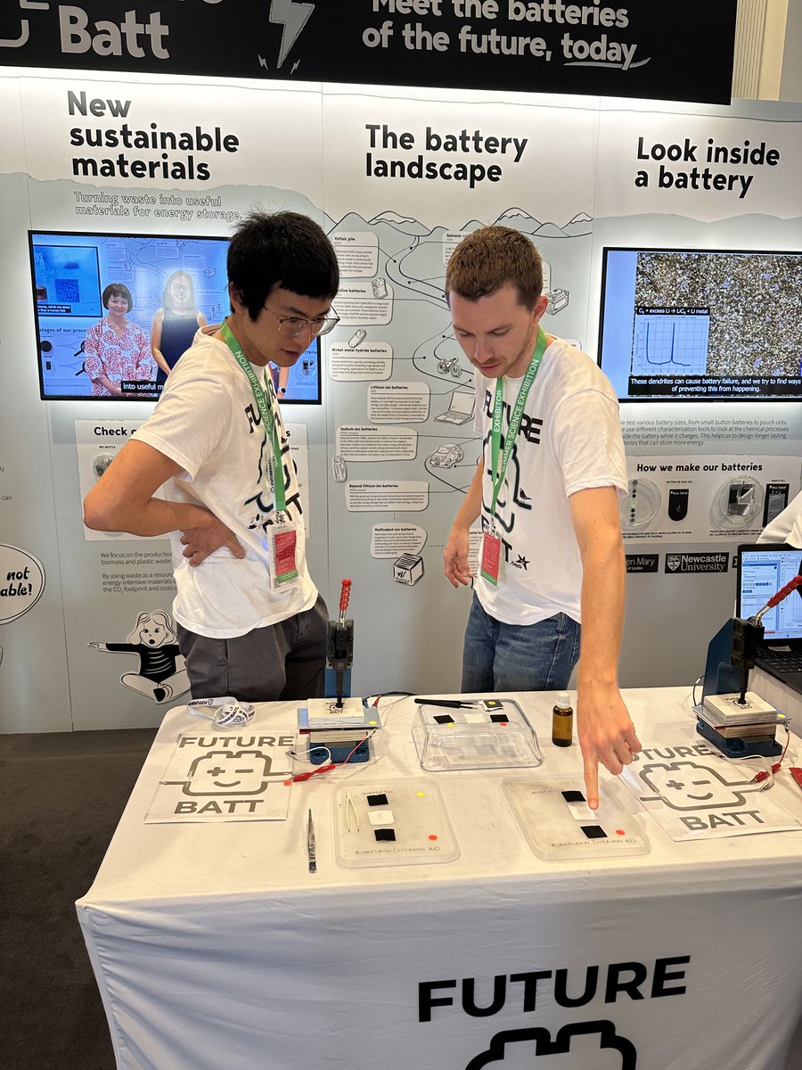 QMUL School of Engineering and Materials Science (@qmulsems) on Twitter photo A fun morning with Dr Maria Crespo Ribadeneyra @MatDesignSUS, PhD student Louis & <a href="/FutureBatt/">Future BATT</a> the <a href="/royalsociety/">The Royal Society</a> Summer Science Exhibition.
Free all weekend - learn about how they are making sustainable batteries: royalsociety.org/.../summer-sci…
#royalsocietysummerscienceexhibition A fun morning with Dr Maria Crespo Ribadeneyra @MatDesignSUS, PhD student Louis & <a href="/FutureBatt/">Future BATT</a> the <a href="/royalsociety/">The Royal Society</a> Summer Science Exhibition.
Free all weekend - learn about how they are making sustainable batteries: royalsociety.org/.../summer-sci…
#royalsocietysummerscienceexhibition