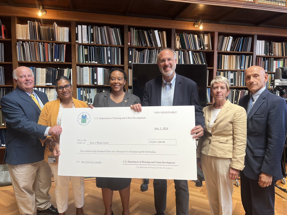 RI Department of Housing (@rideptofhousing) on Twitter photo We are proud to receive a $3.8M award from <a href="/HUDgov/">Department of Housing and Urban Development</a>’s PRO Housing competition. Focused on Bristol & Washington Counties, funding will help RI tackle housing barriers & build more inclusive communities. Thank you, HUD, for helping us improve conditions for housing growth! We are proud to receive a $3.8M award from <a href="/HUDgov/">Department of Housing and Urban Development</a>’s PRO Housing competition. Focused on Bristol & Washington Counties, funding will help RI tackle housing barriers & build more inclusive communities. Thank you, HUD, for helping us improve conditions for housing growth!