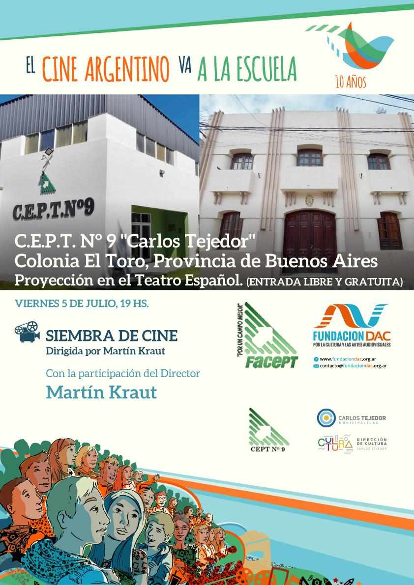 😀 HOY nos vamos al partido de Carlos Tejedor a proyectar #Siembradecine, el documental producido por la Fundación DAC y dirigido por Martín Kraut. El director estará presente para conversar con las y los alumnos. Seguimos llevando cine argentino a las escuelas públicas! 🚗 🇦🇷