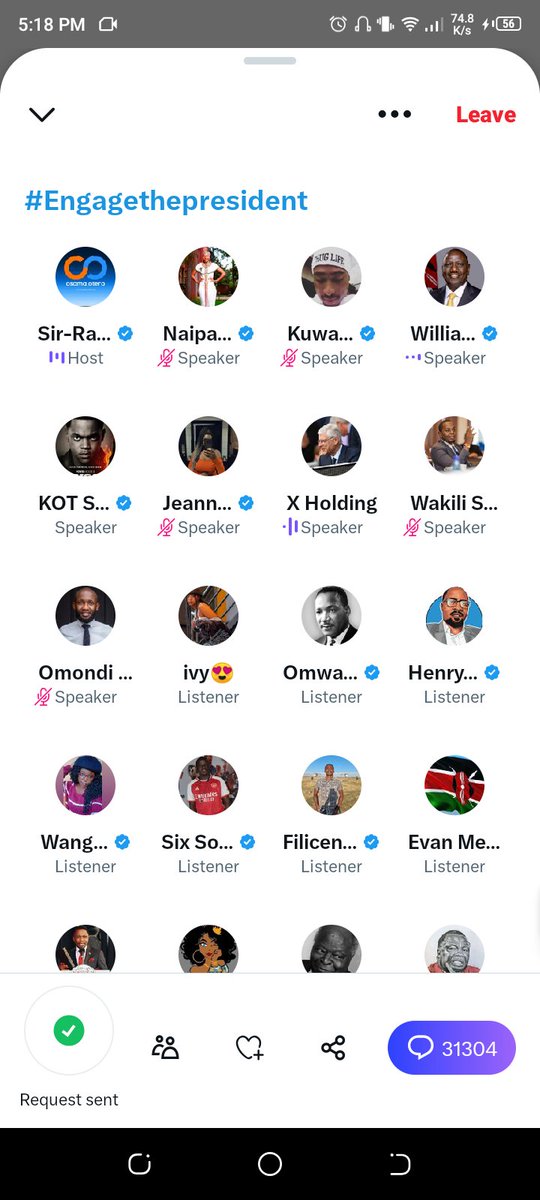 Someone intensionally drop me the on president William Ruto X Space.