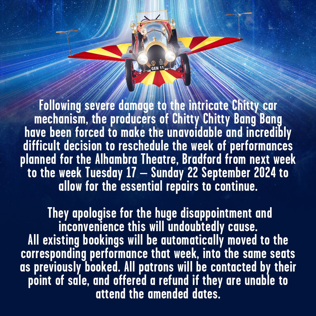 📣 A message from the producers of Chitty Chitty Bang Bang. 📣