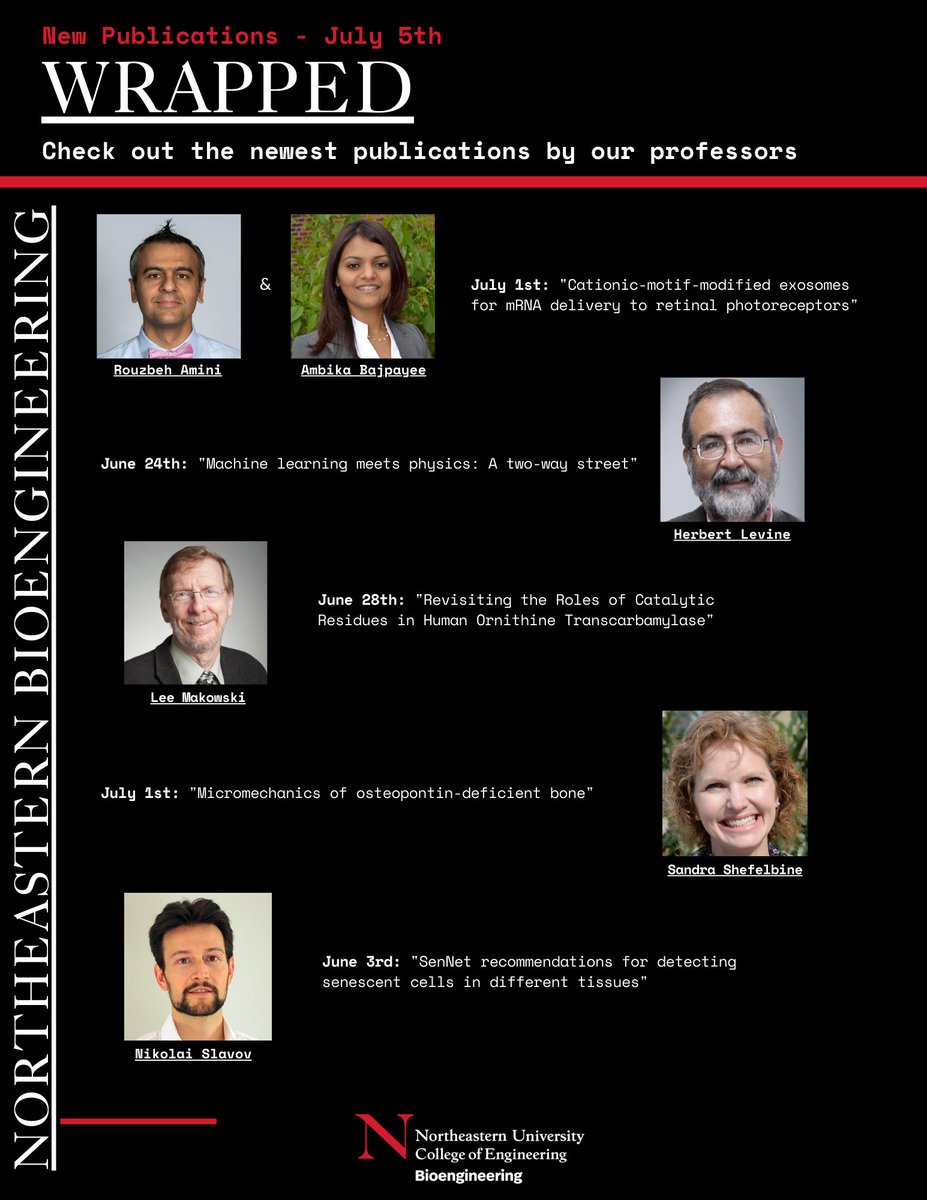 Our BioE Professors are always keeping busy! Here are some of their recent publications:

<a href="/RR_Amini/">Rouzbeh Amini</a> &amp; <a href="/BajpayeeLab/">Bajpayee Lab</a> doi.org/10.1039/D4TB00…
Herbert Levine doi.org/10.1073/pnas.2…
Makowski doi.org/10.1021/acs.bi…
Shefelbine doi.org/10.55092/bm202…
<a href="/slavovLab/">Slavov Laboratory</a> doi.org/10.1038/s41580…