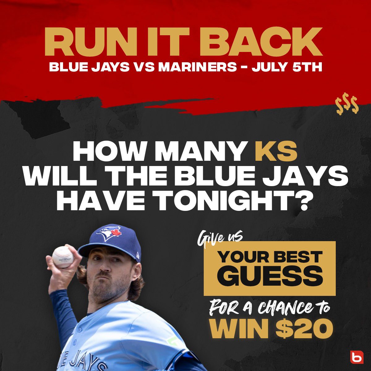 🚨⚾️ BODOG PRESENTS… RUN IT BACK!

To enter: 

• Follow @BodogCA 

• 🔁 and reply with how many K’s Blue Jays pitchers will have against the Mariners tonight 

We’ll pick a lucky winner!

If no one guesses correct, the pot will grow by $10 🤑

#MLB ➡️ bit.ly/BodogSport