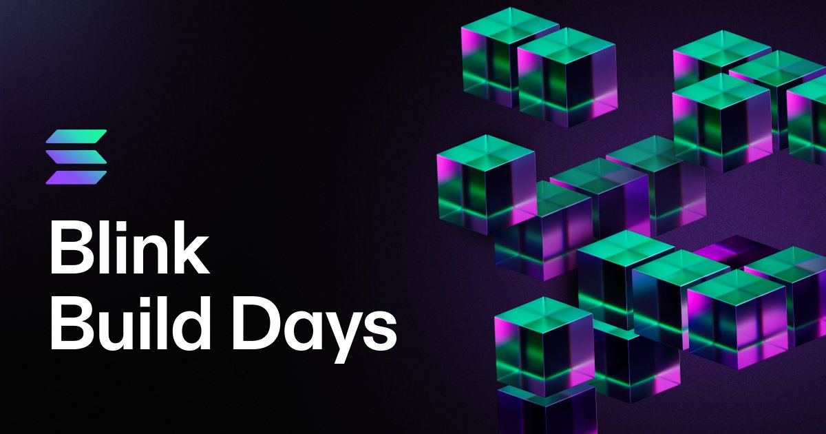 Introducing Blink Build Days – IRL meetups to learn the basics of blinks and Solana Actions.

✅ Test out new ideas and use cases.
✅ Work through in-depth guides.
✅ Learn alongside devs in your neighborhood.

Find the closest one to you (or volunteer to host your own) 👇
