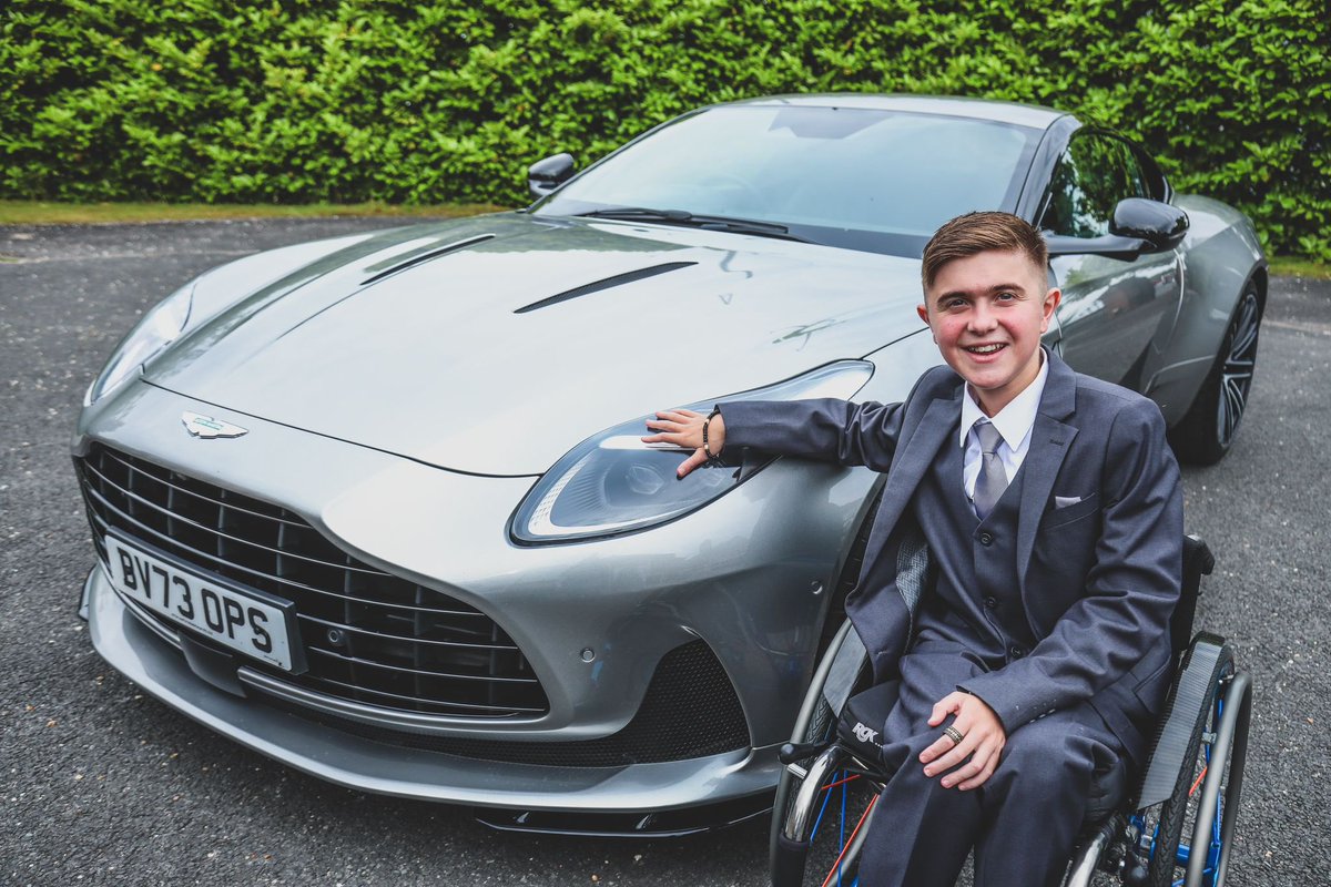 alljoinjack's tweet photo. And Jack’s gone to the prom in an @astonmartin DB12!
We cried seeing how happy and excited he was when he saw the car. Despite all the challenges life throws at Jack he manages to keep smiling.

Thank you @GRANGEMOTORS and Mark Lavery for making today extra special for him ❤️ https://t.co/kH2sin8OPM