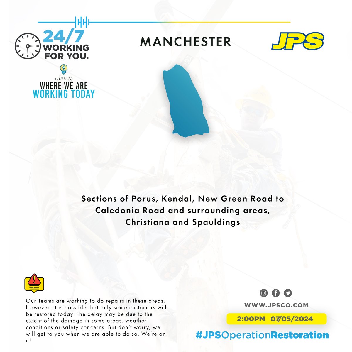 myJPSonline's tweet image. Work a gwan and we deh all bout! Here is a list of locations you&apos;ll see our crews working today. If you don&apos;t see your community, don&apos;t worry we are trying to get to everyone as fast as we can.