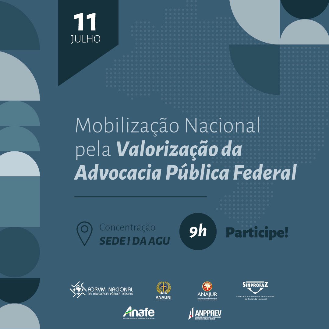 #mobilização - Realmente a união faz a força! Contamos com a presença de todos vocês no dia 11 de julho. Juntos em defesa da Advocacia Pública Federal. Compareça!

#advocaciapublica #forumnacional #AGU #anauni #anpprev #sinprofaz #anajur