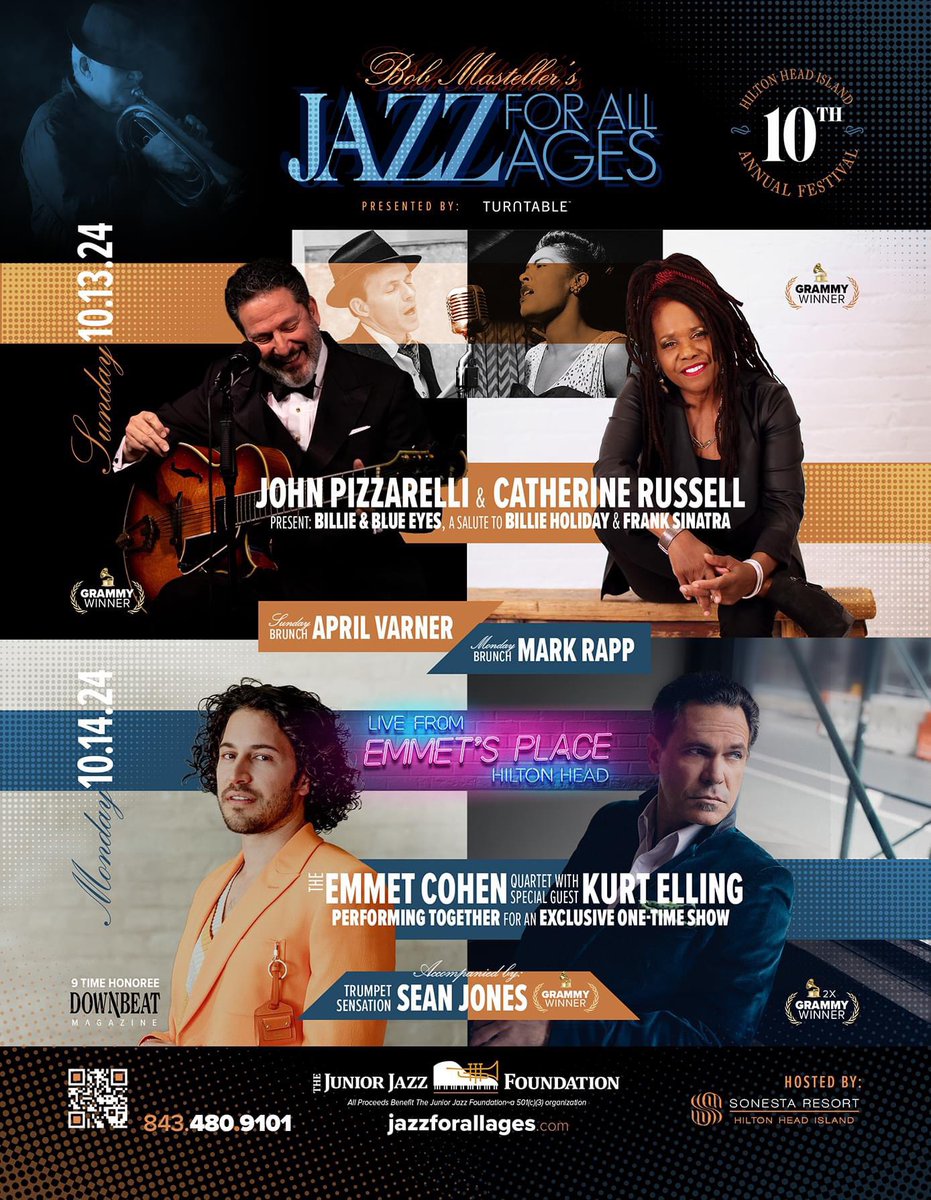 Tickets are on sale NOW: jazzforallages.com
We are beyond excited to announce our 10th annual Bob Masteller’s JAZZ FOR ALL AGES Music Festival on Hilton Head Island! Join us on October 13th &amp; 14th, 2024, at the stunning Sonesta Beachfront Resort!
jazzforallages.com
