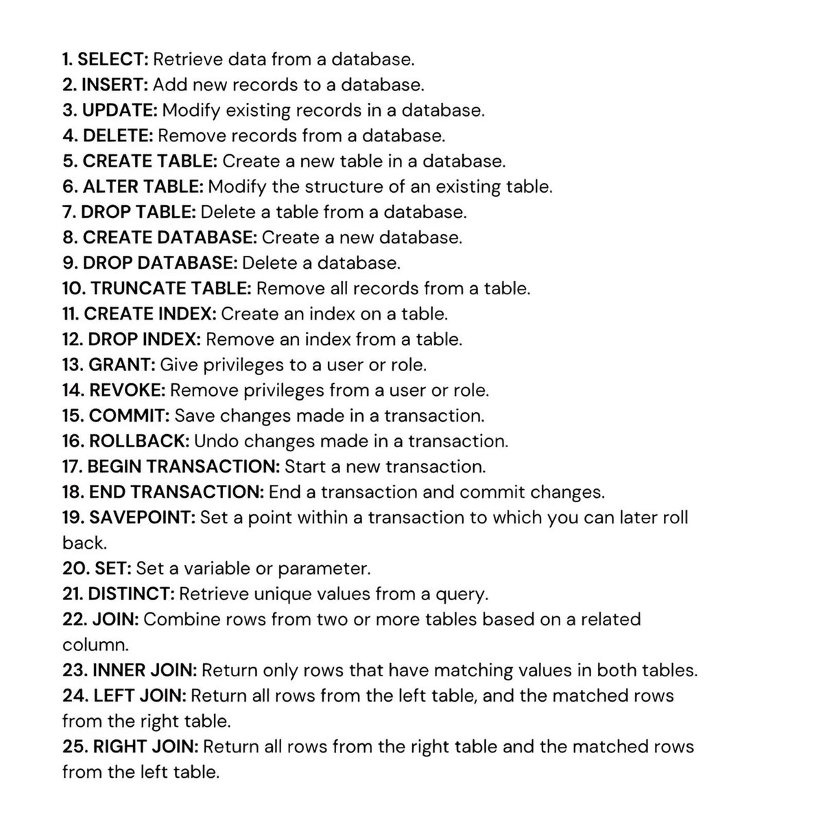 techscope_us's tweet image. Master these 25 essential SQL commands and elevate your data skills! ๐๐ป #SQLCommands #DataAnalysis #SQLMastery #DataSkills #DatabaseManagement