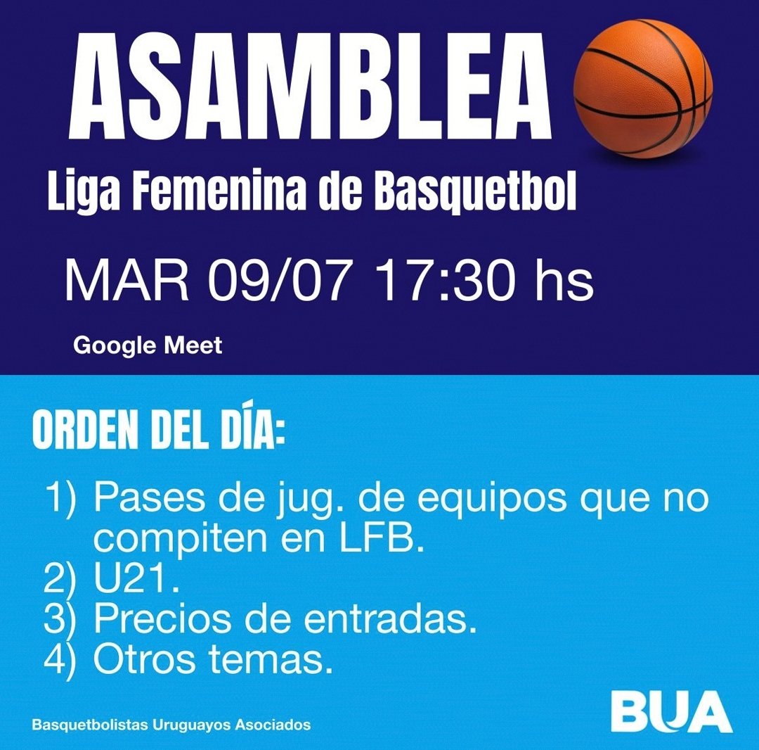Seguimos construyendo nuestra asociación. Nos volvemos a encontrar este martes, pedile el link a tu capitana. 

#SomosElBasquetbol