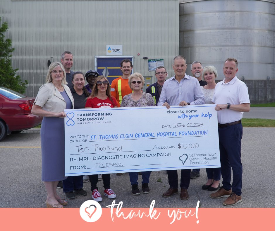 ourSTEGH's tweet photo. A heartfelt thank you to IGPC Ethanol for their $10,000 donation towards the Transforming Tomorrow – Diagnostic Imaging Campaign! Their generosity will help bring a newly renovated Diagnostic Imaging Department at STEGH AND will be matched dollar for dollar by the FDC Foundation! https://t.co/MwKYoQ0ACZ