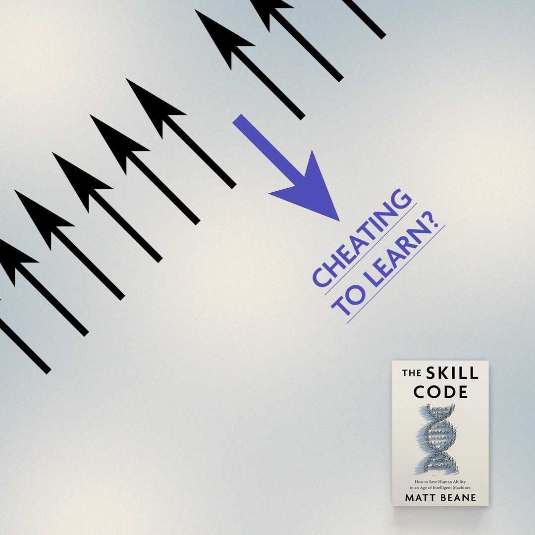 mattbeane's tweet photo. When approved paths to skill are broken - as they are in a growing number of workplaces - success requires bending rules.
Copying "cheaters" isn't appropriate, but we do need to learn from them to build new paths to skill for modern workplaces.
#TheSkillCode🧬 #CheatingToLearn https://t.co/cv2y5CSHxc