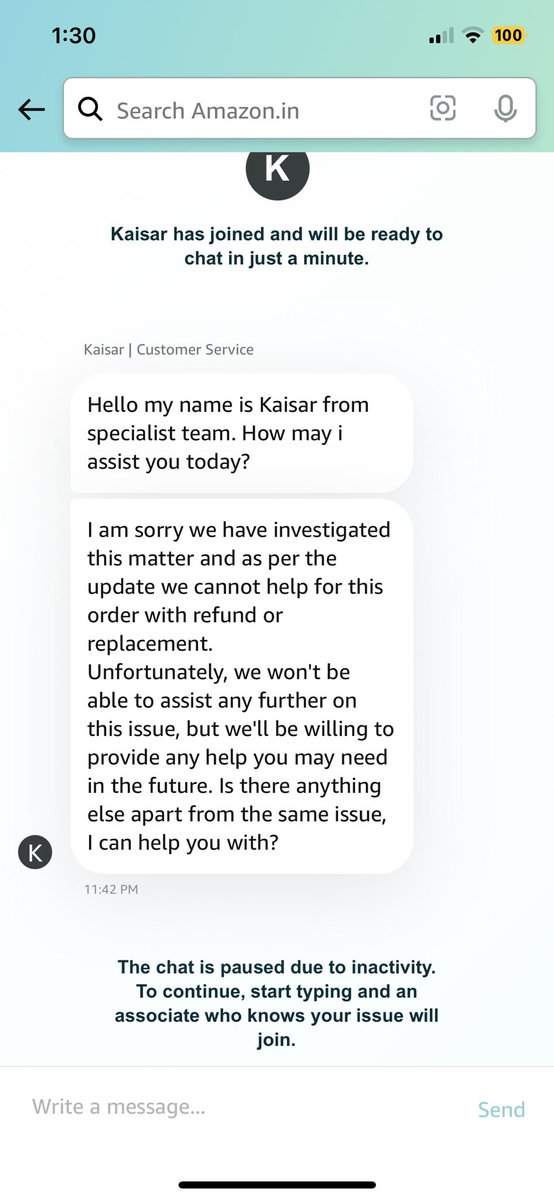 SalonyBothra's tweet photo. @AmazonHelp @amazonIN @AmazonHelp Your online support team is unwilling to resolve my issue. Frankly, it's a very pathetic level of service. https://t.co/WClDBEONOx