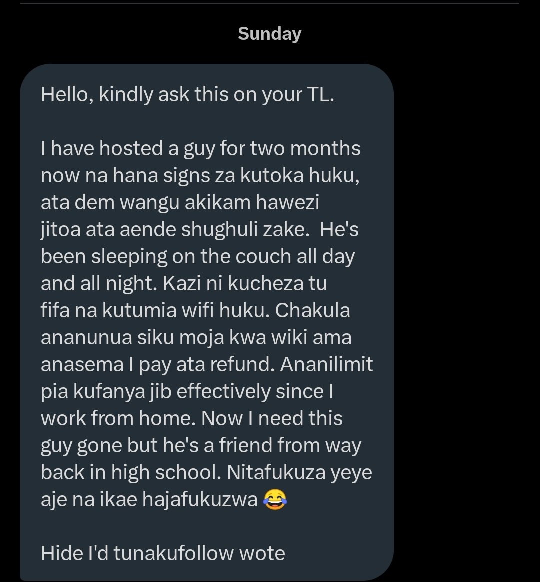 CalebKwaba57784's tweet photo. Unaeza ambia aje mageni toka bila yeye kuskia vibaya🙆.👺 follow I'll follow back. https://t.co/Kg8RJx9HN2
