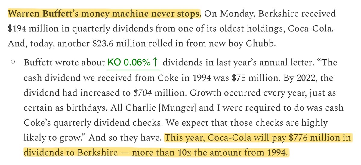 kejca's tweet image. Warren Buffett's money machine never stops.