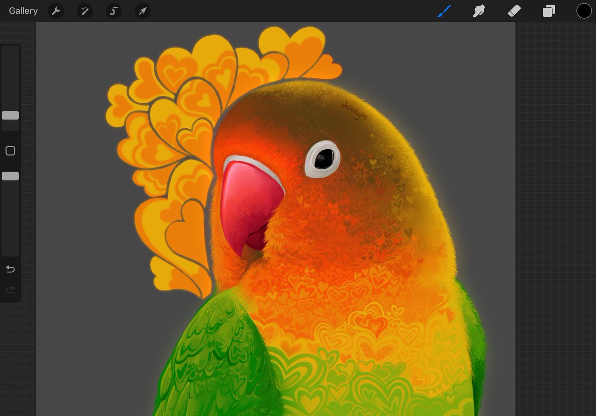jellobyte's tweet photo. old drawing i did of a lovebird - made with love :) https://t.co/niXn4x21X6
