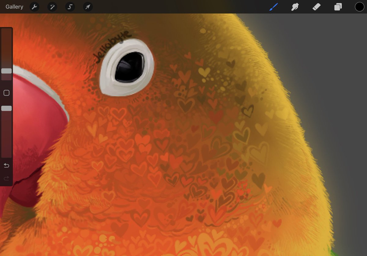 jellobyte's tweet photo. old drawing i did of a lovebird - made with love :) https://t.co/niXn4x21X6