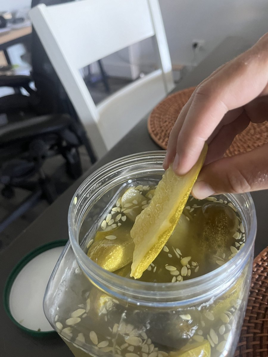 Dunking the pickle like an oreo