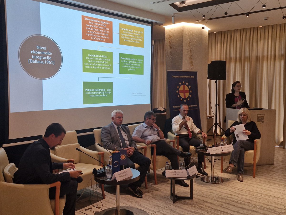 cpaneu's tweet photo. Crnogorska panevropska unija je danas, 5. jula u hotelu Podgorica, organizovala finalnu konferenciju u okviru projekta ,,Prednosti Berlinskog procesa u odnosu na alternativne regionalne inicijative: Preporuke za Crnu Goru’’, koji sprovodi u saradnji sa SMART Balkans timom 👉 https://t.co/TRvOme7sY3