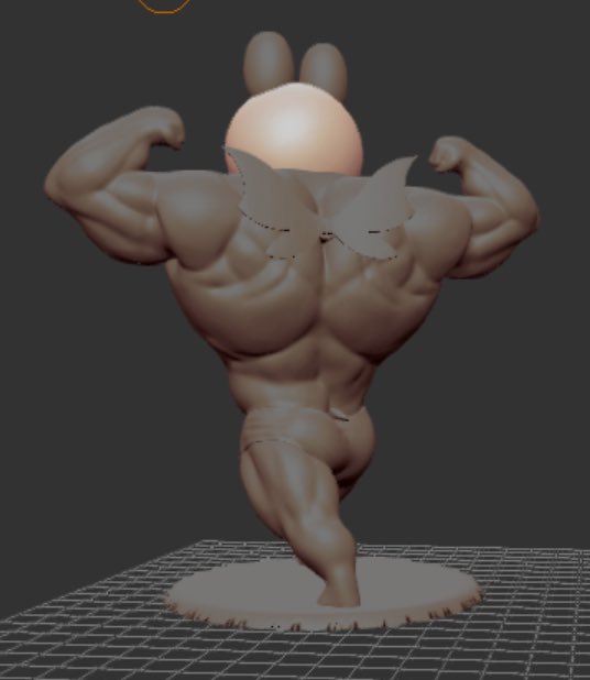 shieldwolfei's tweet image. Working on a buff beepu model for 3d printing