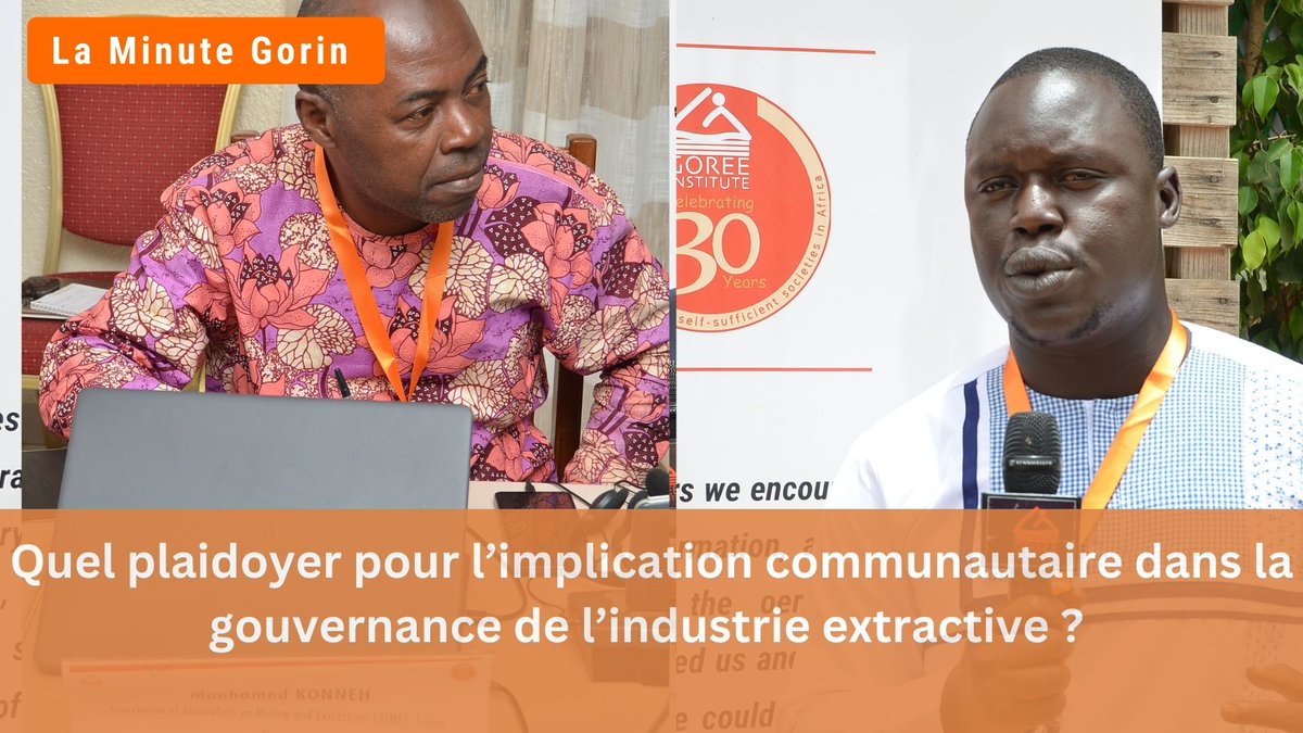 Quel #Plaidoyer pour l’#implicationcommunautaire dans la gouvernance de l’#industrieextractive ? Nos experts Lamine Diagne, Directeur exécutif de l’AJE 🇸🇳et Mohammed Konneh de l’AJME 🇸🇱 nous donnent les clés dans ce 8e numéro de #LaMinuteGorin. #ressourcesnaturelles