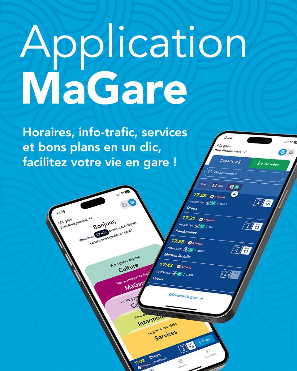 📲Pour les premiers grands départs, l'application "Ma Gare" a été entièrement repensée pour une expérience plus complète et fluide : tableau des départs à portée de main, guidage piéton en gare, intermodalité connectée, avantages fidélité, etc. Disponible sur iOS &amp; Android.