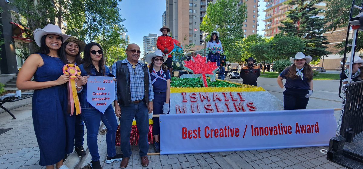 The Ismaili Muslim community's entry, celebrating  Canada's strength in diversity and highlighting Calgary's Centre for Newcomers, won "Best Creative &amp; Innovative" in the 2024 <a href="/CalgaryStampede/">Calgary Stampede</a> parade!

Text #32 to 4036920977 to vote for it as Fan Favourite!