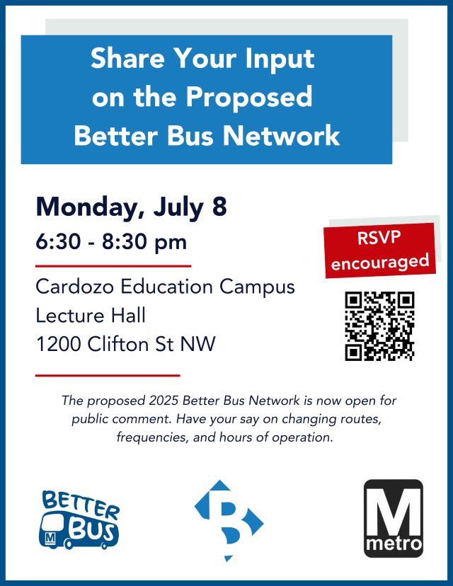 CMNadeauOffice's tweet photo. Join us Monday, July 8, to learn more about Metro's proposed Better Bus Network. Hear about changing routes, frequencies, and hours of operation, and have your say on how the changes will impact our community. RSVP encouraged: https://t.co/fjXSILQDDJ https://t.co/y7zH1jpqwB