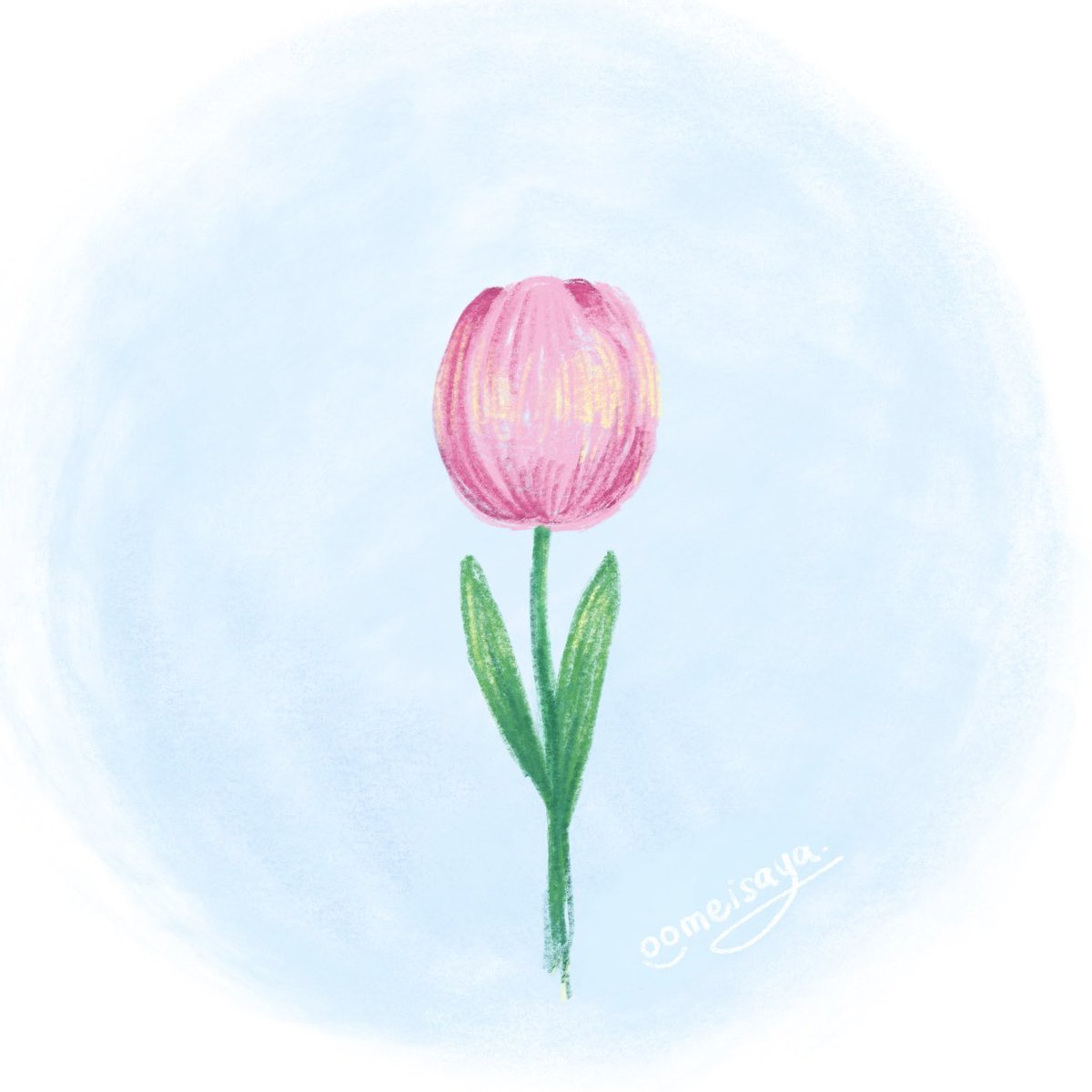 OomeisayaH's tweet photo. อุ้มตั้งใจวาดรูปทิวลิปมาให้คนที่ผ่านมาเห็น ขอให้พรุ่งนี้เป็นวันที่ดีนะคะ🥰💖 https://t.co/frUBw3OBHA