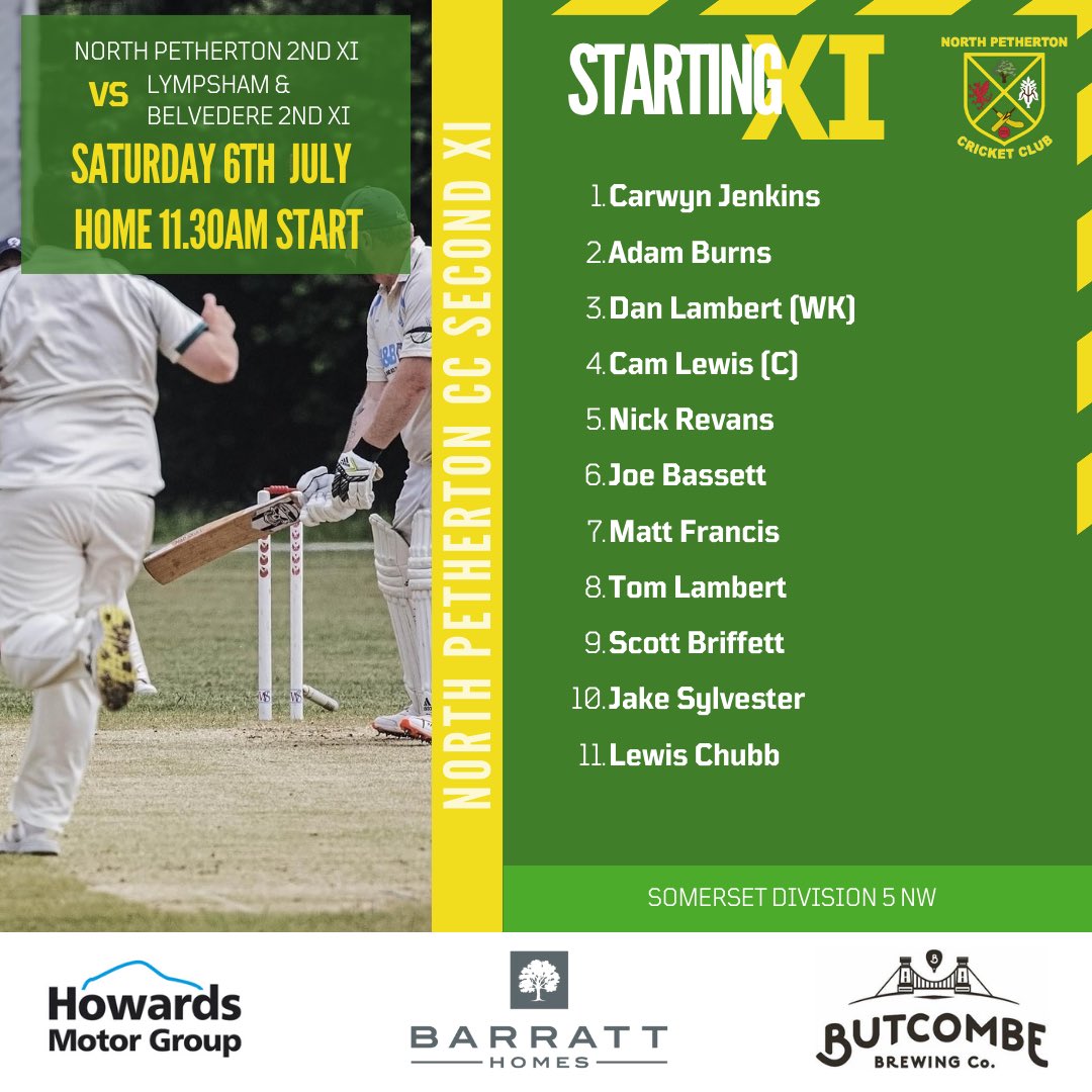 North Petherton CC (@northpethycc) on Twitter photo Team News 👀🏏
The First team have an early departure for <a href="/Templecloud/">Temple Cloud CC</a> and the twos are hosting <a href="/LympBelvCC/">Lympsham & Belvedere</a>
Good luck to both teams 💪🏼 Team News 👀🏏
The First team have an early departure for <a href="/Templecloud/">Temple Cloud CC</a> and the twos are hosting <a href="/LympBelvCC/">Lympsham & Belvedere</a>
Good luck to both teams 💪🏼