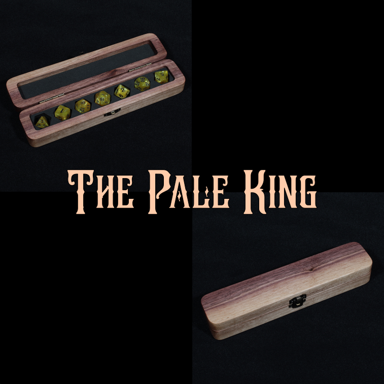 TheEnginarium's tweet image. The first run of walnut dice boxes are now in the store! This is a limited set of unique boxes, free dice, free delivery. Also available is &quot;the Pale King&quot; dice box, a single exclusive version of the set.

#dicebox #ttrpg #tabletopgaming #custom #DND