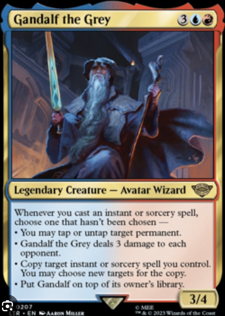 NRequis's tweet photo. @filthymtgcasual I really like  Gandalf the Grey, it's not strong but it's such a flavourful card https://t.co/FOouwdQhJi
