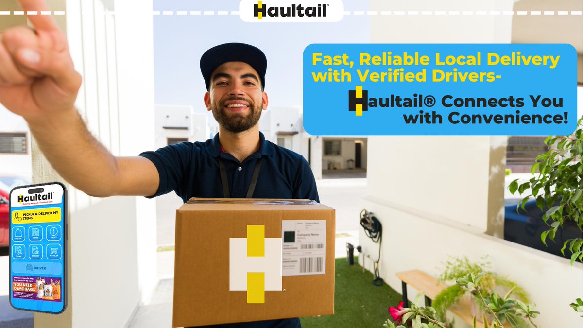 GSHoldingCorp's tweet image. Need to transport small parcels, packages, retail purchases, or banker's boxes? #Haultail connects you with verified drivers for fast, reliable #localdelivery. Download #HaultailApp and experience the convenience of our ride-sharing services technology today!#CourierService #GSHC