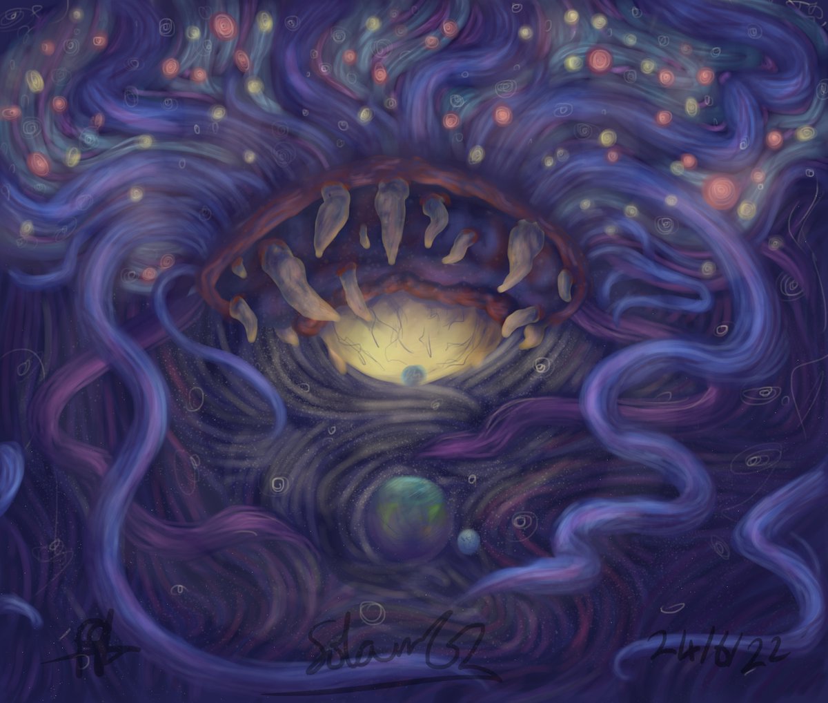 CannArts's tweet photo. Azathoth #humanartist #krita #digitalillustrator #art #artist #surrealism #expressionism #illustration #azathoth #cthulhu #hplovecraft #cosmichorror #eldritchhorror https://t.co/V6f39SKYdU